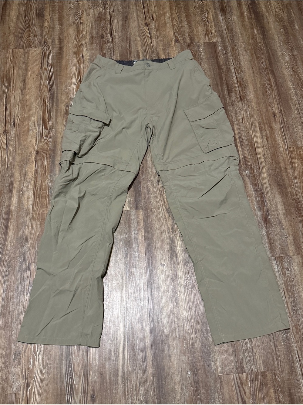 REI Cargo Hiking Pants Men's Large High Rise Baggy Fit in Olive Green Wash